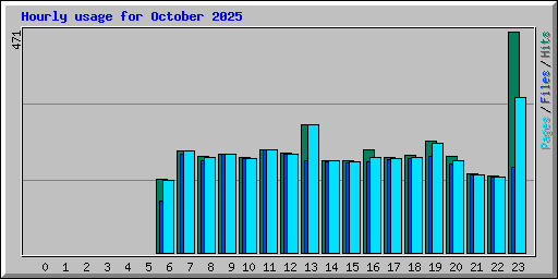 Hourly usage for October 2025