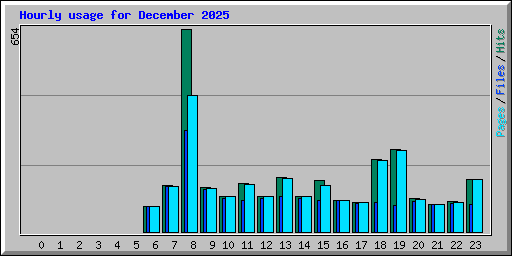 Hourly usage for December 2025